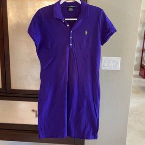 Ralph Lauren Sport purple cotton pique collared dress size Large